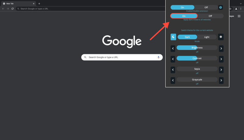 Темний режим у Google Chrome